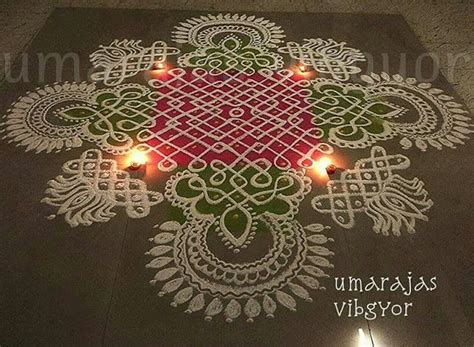 Umarajas Vibgyor Fusion Chikku Kolams Free Hand Rangoli Design