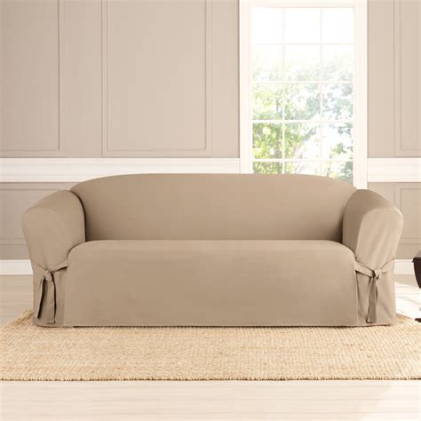 Sure Fit Cotton Box Cushion Sofa Slipcover Wayfair Ca