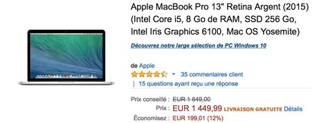 Consomac Jusqu à 12 sur les MacBook Pro chez Amazon