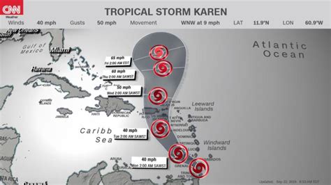 Tropical Storm Karen Forms East Of The Windward Islands CNN