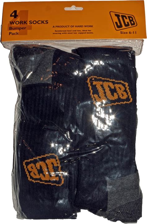 Jcb 4 Pack Work Socks Size 6 11 Uk Clothing