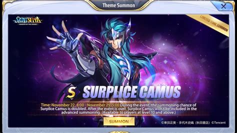 Live Saint Seiya Awakening Kotz Surplice Camus All Out Gacha