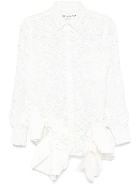 Comme Des Garçons Camisa Con Encaje De Guipur Blanco FARFETCH MX