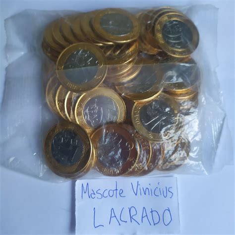 Mascote Vinicius Sachê Lacrado 50 Moedas de 1 Real Flor de Cunho