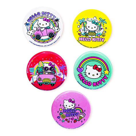 Sanrio Hello Kitty Pretty Pastels 5 Piece Tin Pin Button Set Oriental