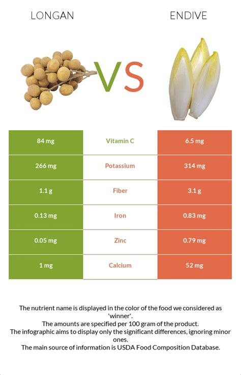 Longan Vs Endive — In Depth Nutrition Comparison