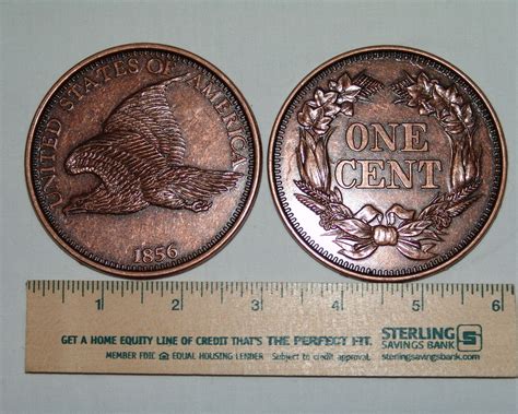 Big 3 Inch Metal Coin Replica Of An 1856 Flying Eagle Cent Novelty