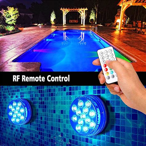 SDJMa Submersible LED Lights Remote Control Battery Powered, Multi ...