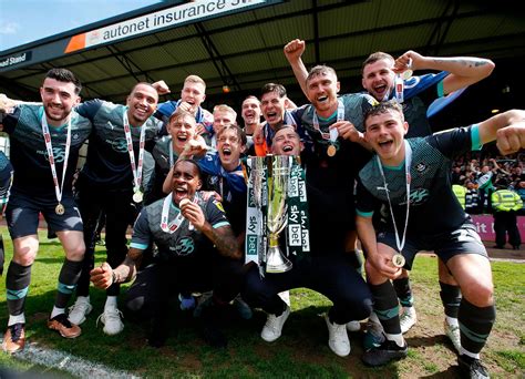 Plymouth Argyle Celebrate Being Crowned League One Champions Plymouth