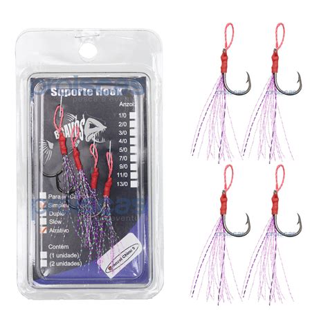 Suporte Hook Simples Bravos Fitas Brilhantes 8cm 4 Und