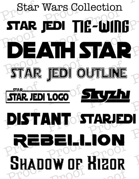 Star Wars Fonts Collection Great for use with Cricut | Etsy