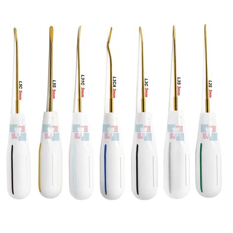 Luxating Elevators Set Of 7 Gold Titanium Coated Dental Oral Surgery