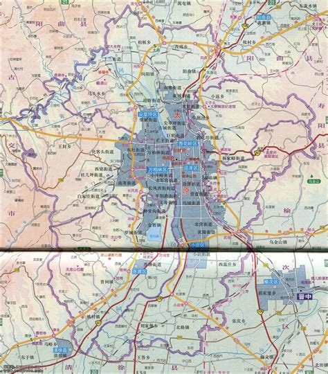 尖草坪区杏花岭区万柏林区地图 太原地图库