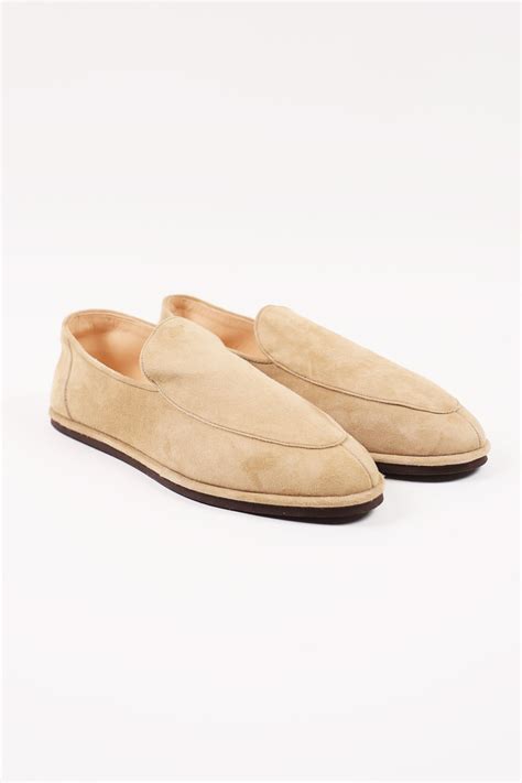 Auralee Leather Shoes | Beige Suede | Canoe Club