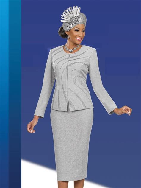 Style 48009 From Ben Marc Is A Zip Front Two Piece Ladies Church Suit Which Features A 24 Inch