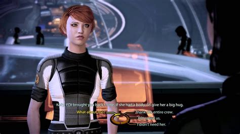 Mass Effect 2 Kelly Gives Shepard A Big Hug Romance Youtube