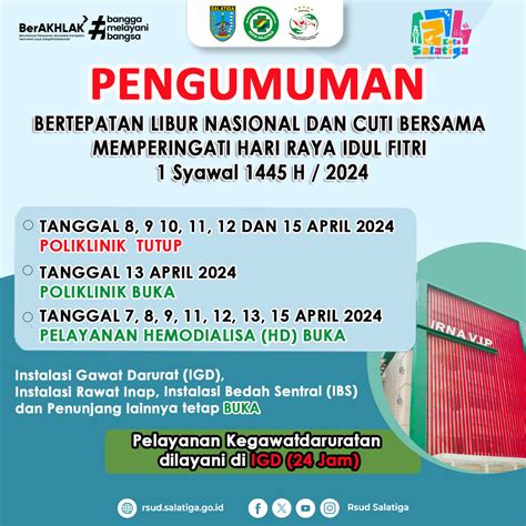 Pengumuman Bertepatan Dengan Libur Nasional And Cuti Bersama Memperingati Hari Raya Idul Fitri 1