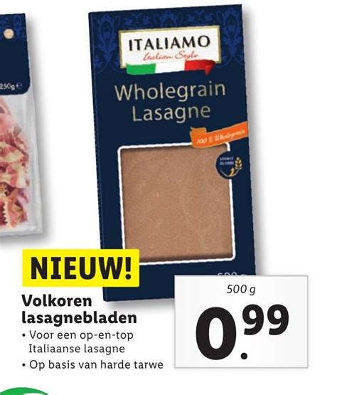 Volkoren Lasagnebladen 500g Aanbieding Bij Lidl