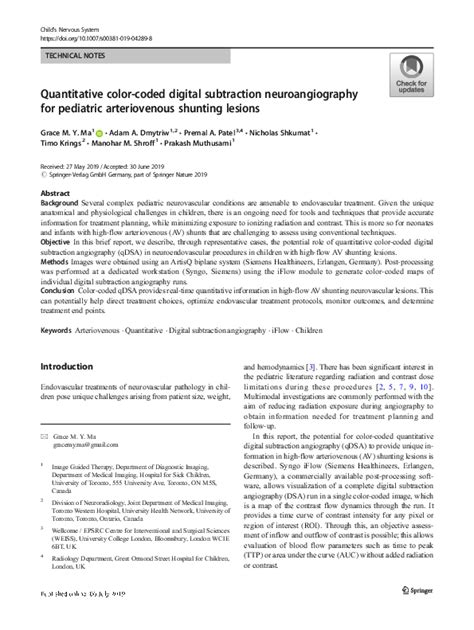 Pdf Quantitative Color Coded Digital Subtraction Neuroangiography For