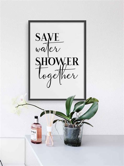 Bathroom Print Save Water Shower Together Poster Print Funny Etsy