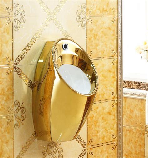 Modern Wall Mounted Gold Urinal Royal Toiletry Global