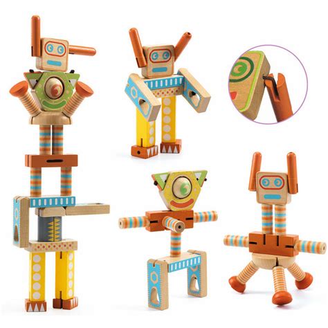 ZE ÉLASTO ROBOTS Blocks Jeu en bois DEFIPARADES Le magasin