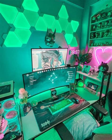 Aesthetic Green Rgb Gaming Room Setup Best Gaming Setup Gamer Setup