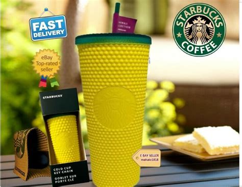 Starbucks Hawaii Pineapple Studded Key Chain Tumbler Venti Oz New