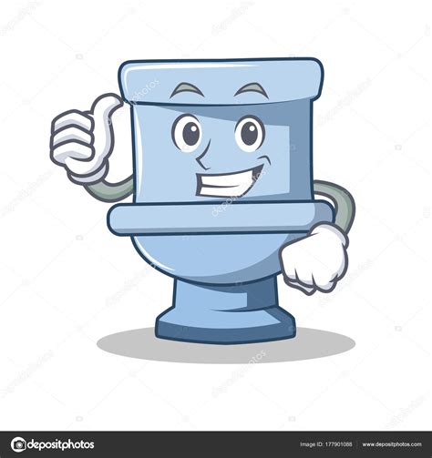 Thumbs Up Toilet Character Cartoon Style Stock Vector Kongvector