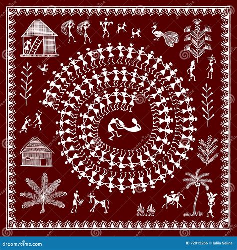 Warli Tribal Art Stock Image CartoonDealer 75342445