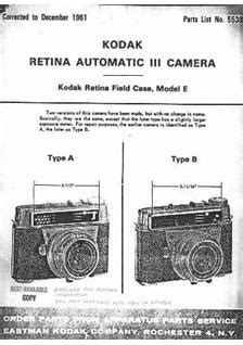 Kodak Retina Automatic 3 Printed Manual