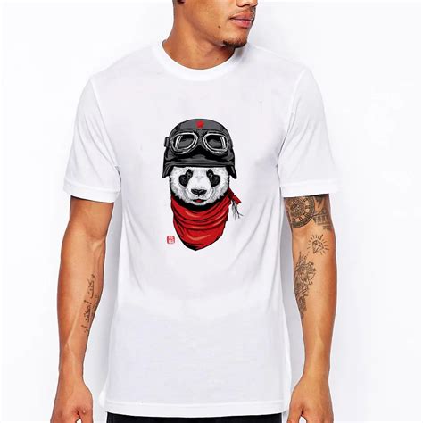 Newest 2017 Mens Fashion Short Sleeve Cute Panda Printed T Shirt