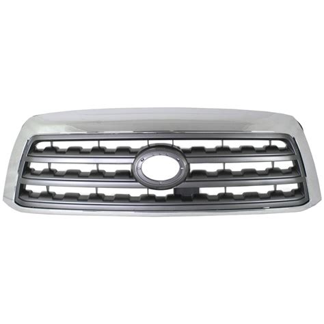 Grille For Toyota Sequoia Chrome Shell W Gray Insert Plastic