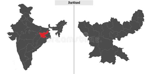 Map of Jharkhand State of India Stock Vector - Illustration of overview ...