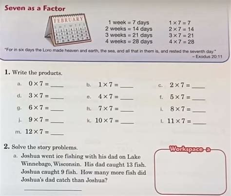 Abeka Rd Grade Math Worksheet