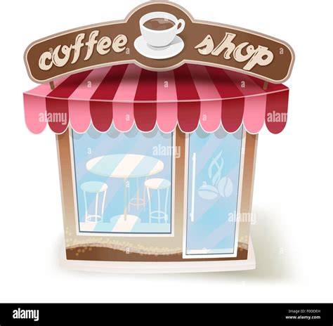 cartoon coffee shop on white Stock Vector Image & Art - Alamy