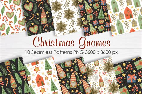 Watercolor Christmas Gnomes Digital Paper Pack, Watercolor Winter ...