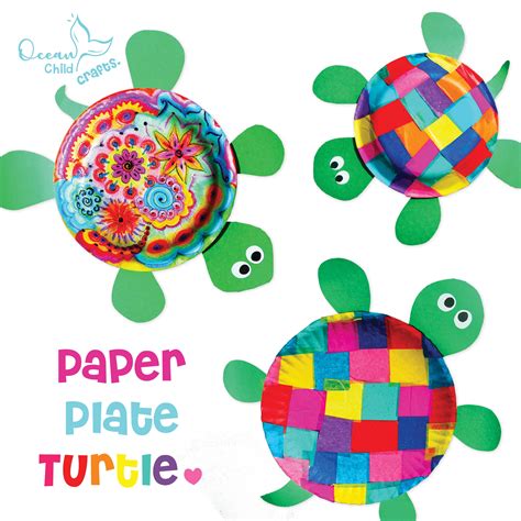 Paper Plate Colorful Sea Turtle Craft For Kids Turtle Crafts Crafts