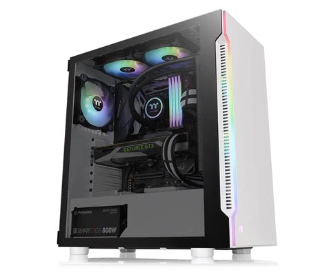 Thermaltake H200 Tg Snow Rgb Atx Mid Tower Chassis Motherboard Support Up To Atx 1