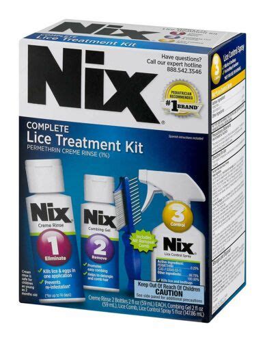 Nix Complete Lice Treatment Kit Permethrin Creme Rinse Removes Lice