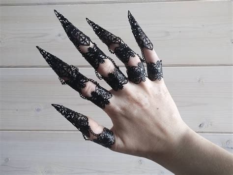 Black Finger Claw Rings Sylva Gothic Nail Etsy Canada