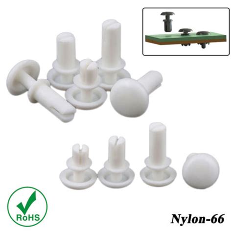 White Plain Nylon Rivets Plastic Snap Rivet Fit For Hole Dia 225335456mm Ebay