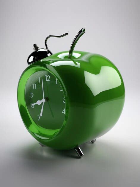 Premium AI Image A Green Alarm Clock With The Time Of 3 30 On It