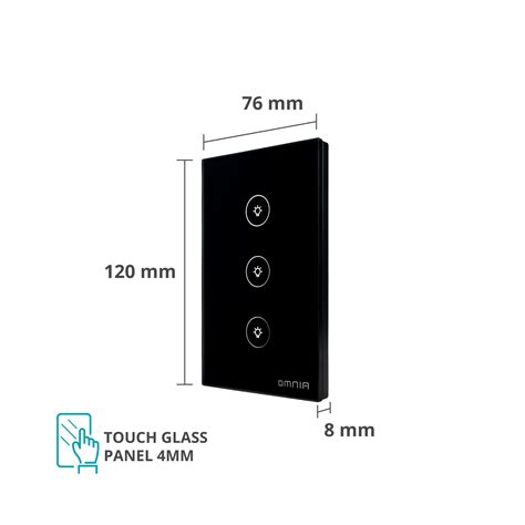 Smart Hybrid Wall Switch Gang Black Wifi Rf Smart Omnia