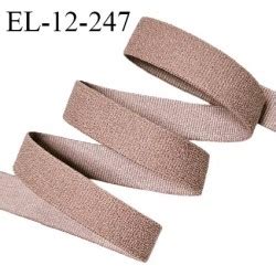 Elastique 12 mm lingerie couleur marron clair très doux au toucher