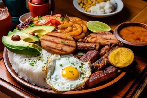 Premium Photo | Traditional colombian food bandeja paisa in a restaurant