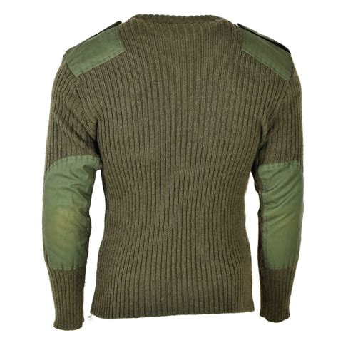 Original British Army Sweater Commando Green Olive Mens Pullover Wool