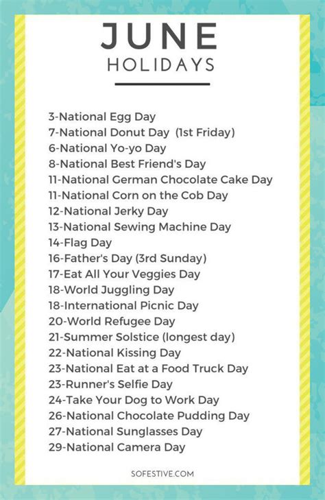 Fun And Unique June Holidays To Celebrate