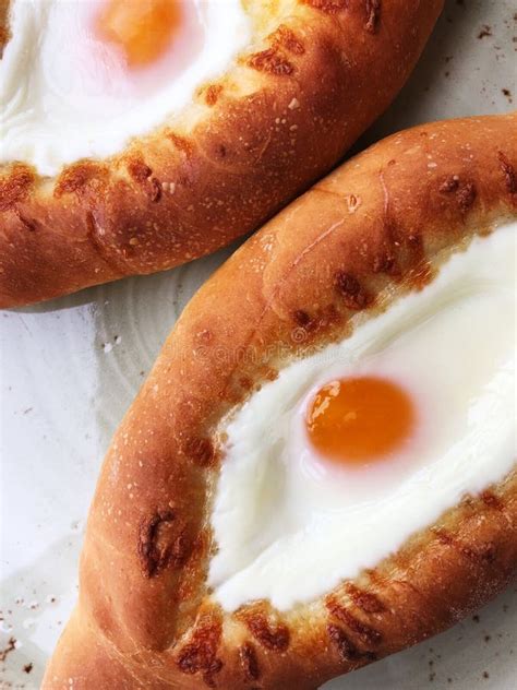 Delicious Georgian Bread With Egg And Cheese Stock Image Image Of