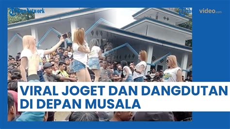 VIRAL VIDEO Acara Dangdutan Di Depan Musala Di Lumajang 3 Biduan Malah